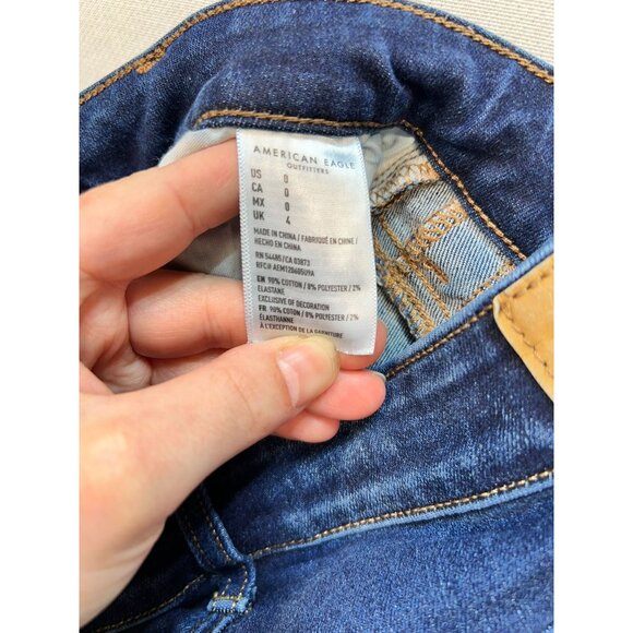 American Eagle Womens Distressed Denim Shorts Size 0 Blue Denim Casual Summer - Picture 3 of 11